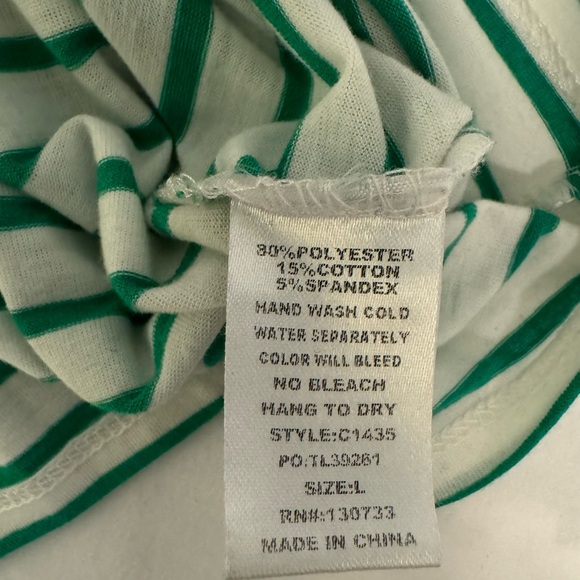 umgee Women’s Green & White Striped Shirt ~ Size L - Picture 14 of 14
